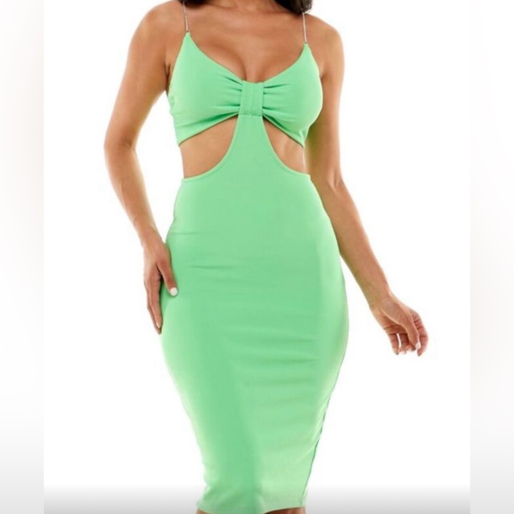 Almost Famous Vibrant Green Dress